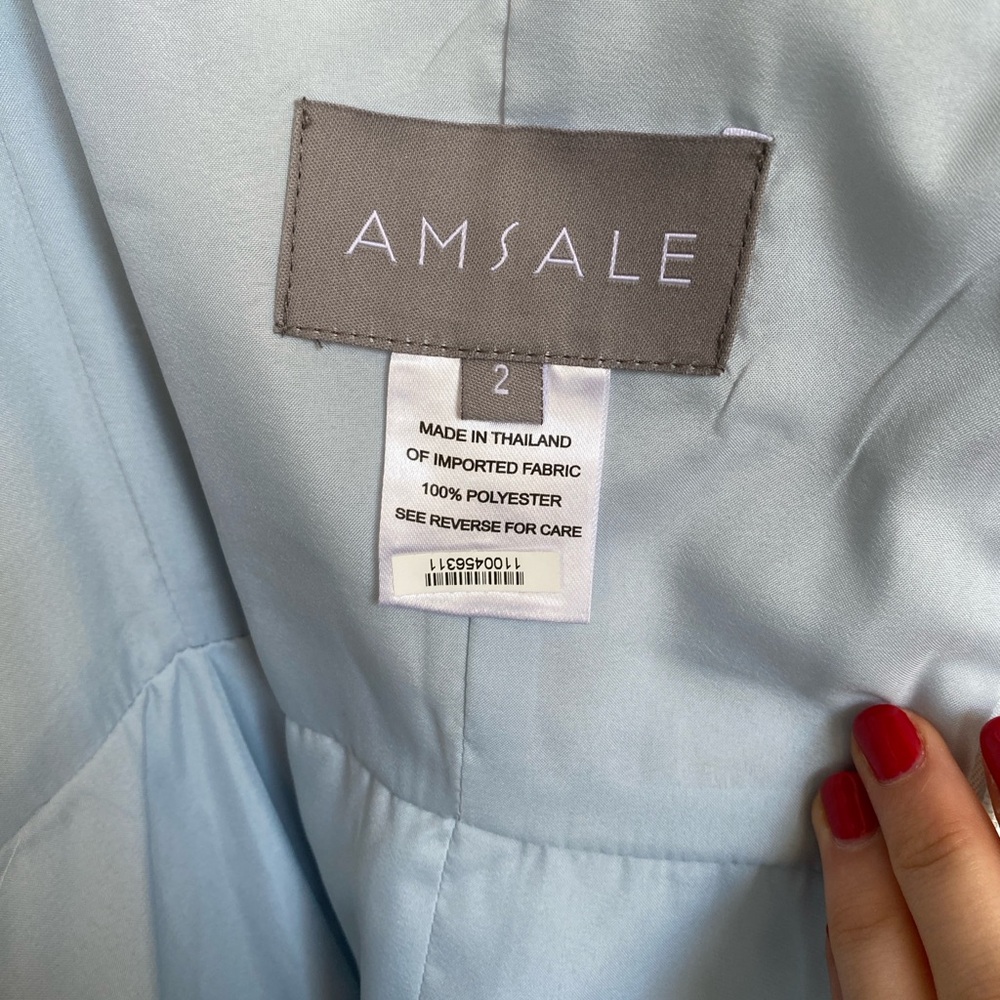 Amsale Sonia Bridesmaids Dress in Ice Blue - Picture 5 of 6